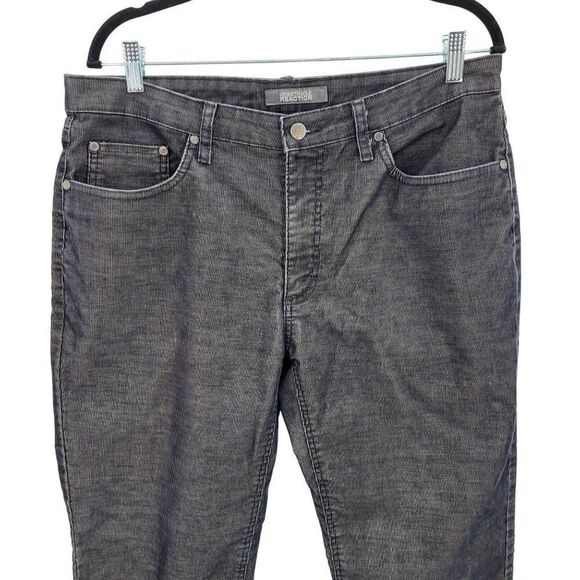 Kenneth Cole Reaction Mens Pants Corduroy Thin Two Toned Striped Black 34 x 32 - Picture 6 of 13